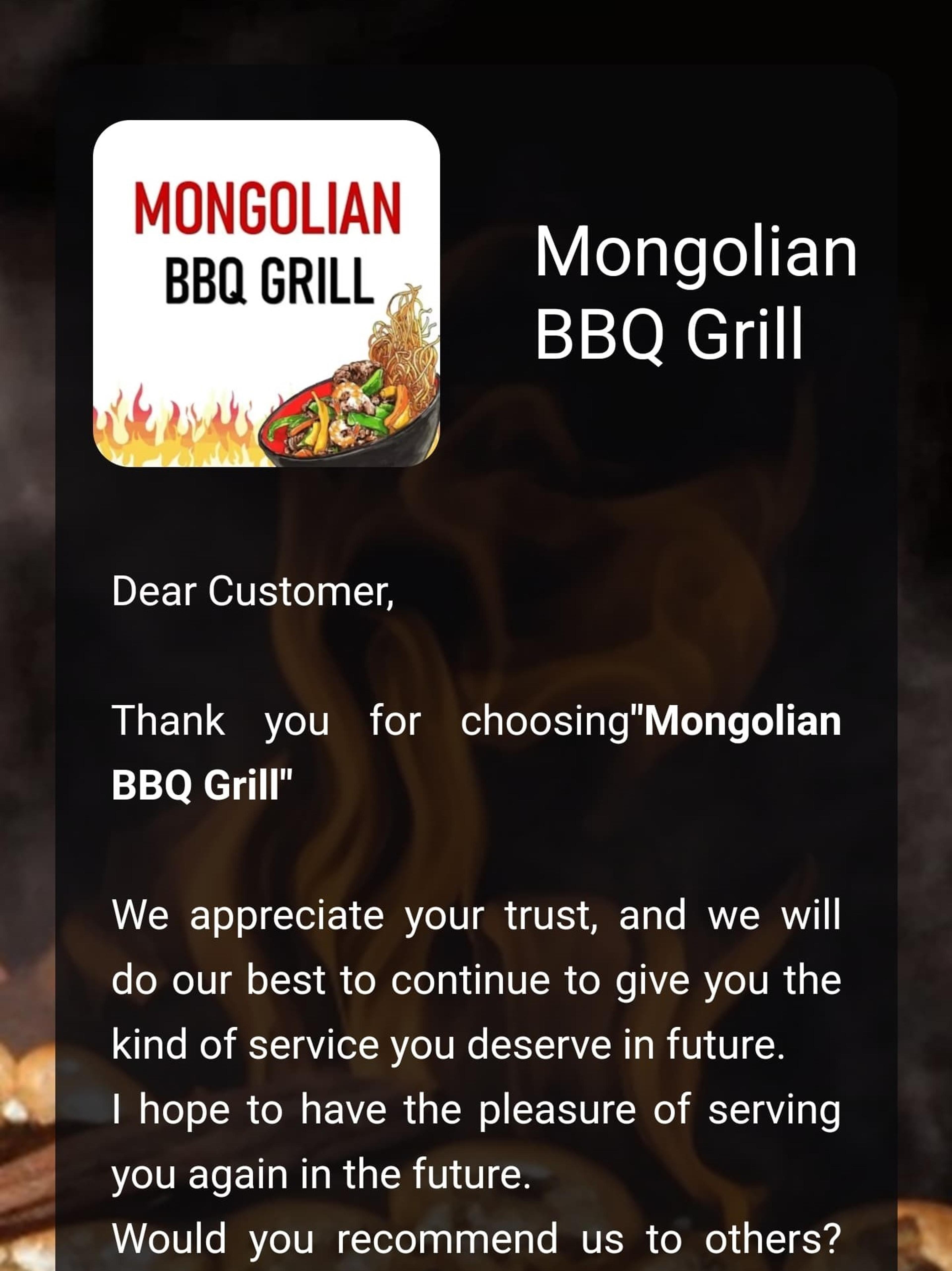 Mongolian BBQ Review System